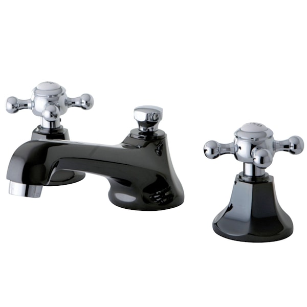 NS4467BX 8" Widespread Bathroom Faucet, Black Stainless Steel/ Chrome